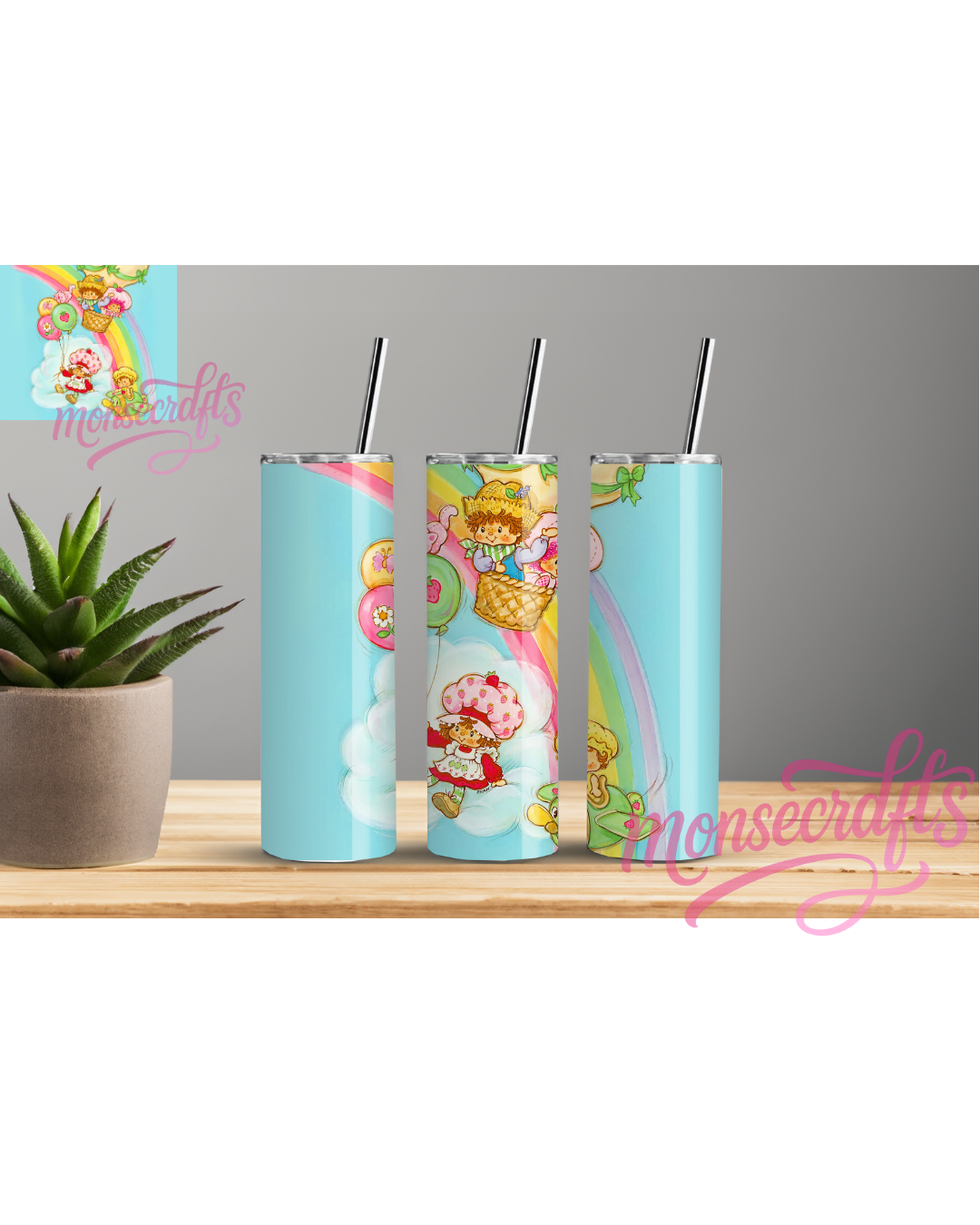 Rainbow Strawberry Skinny Tumbler 20OZ