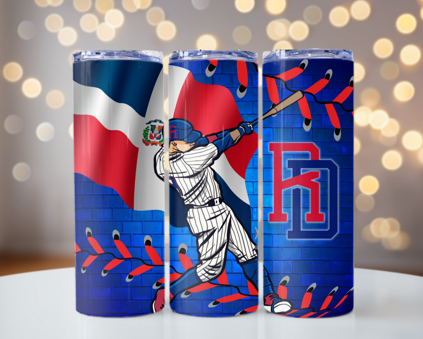 Dominican Baseball Skinny Tumbler 20 OZ