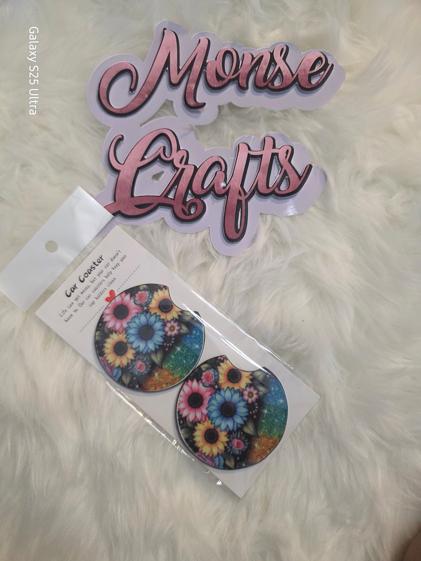 Colorful sunflower Car Coasters – Set of 2