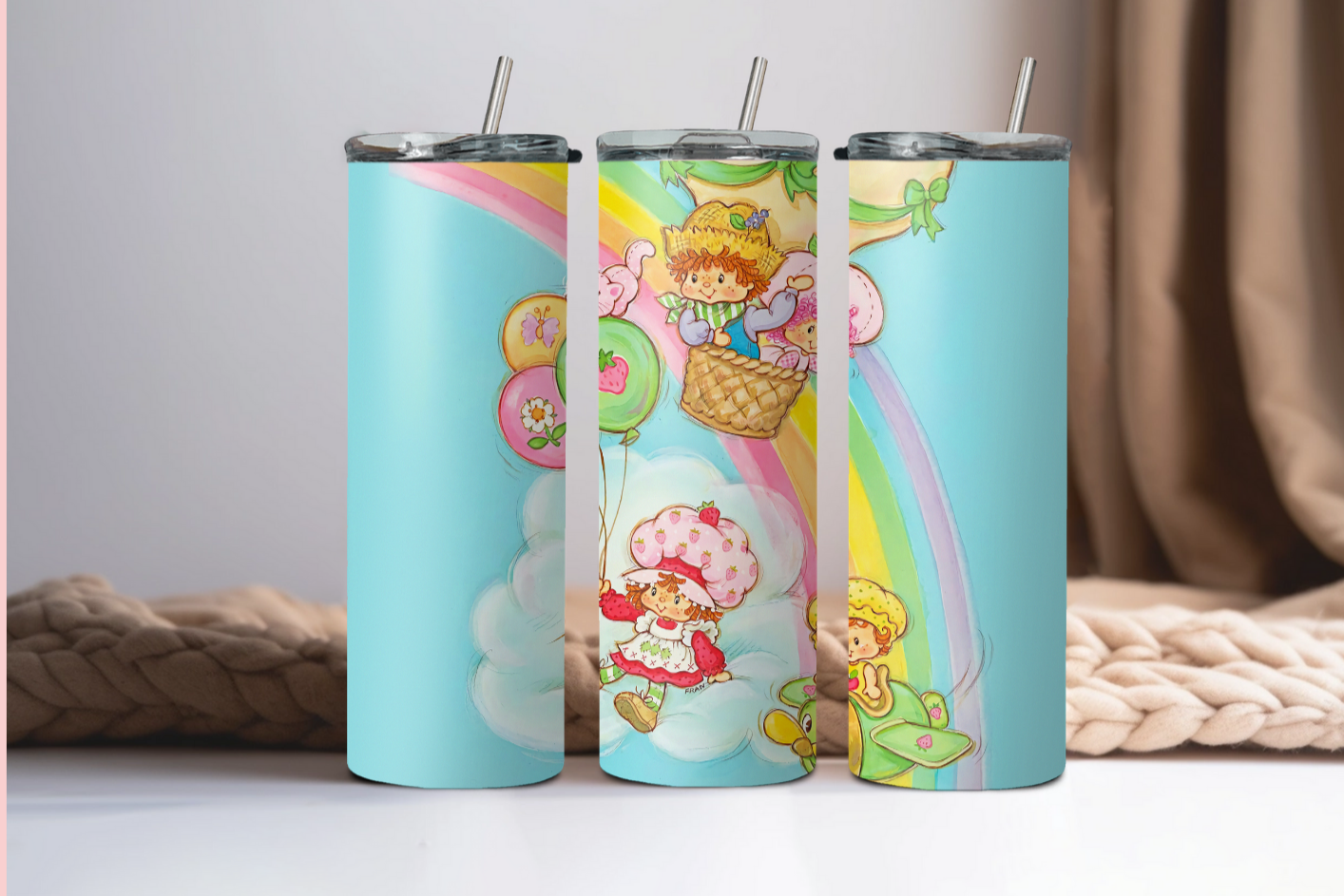 Rainbow Strawberry Skinny Tumbler 20OZ