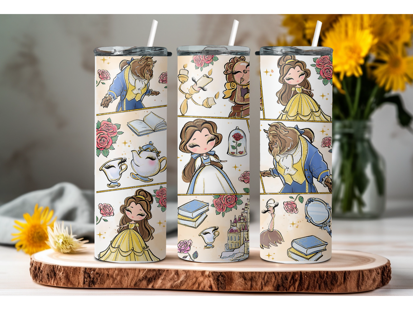 Magic Belle and him Tumbler | personalized gift | personalized tumbler | 20 oz skinny tumbler