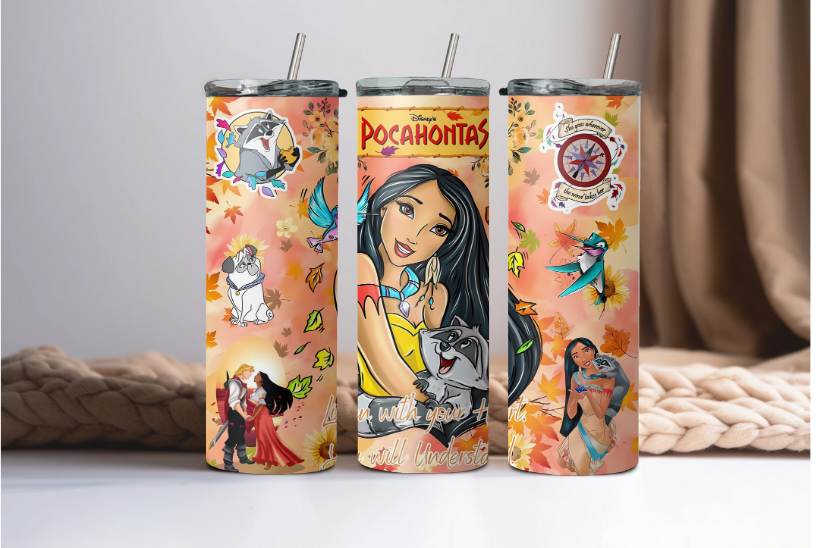 Poca H Peach Skinny Tumbler OZ
