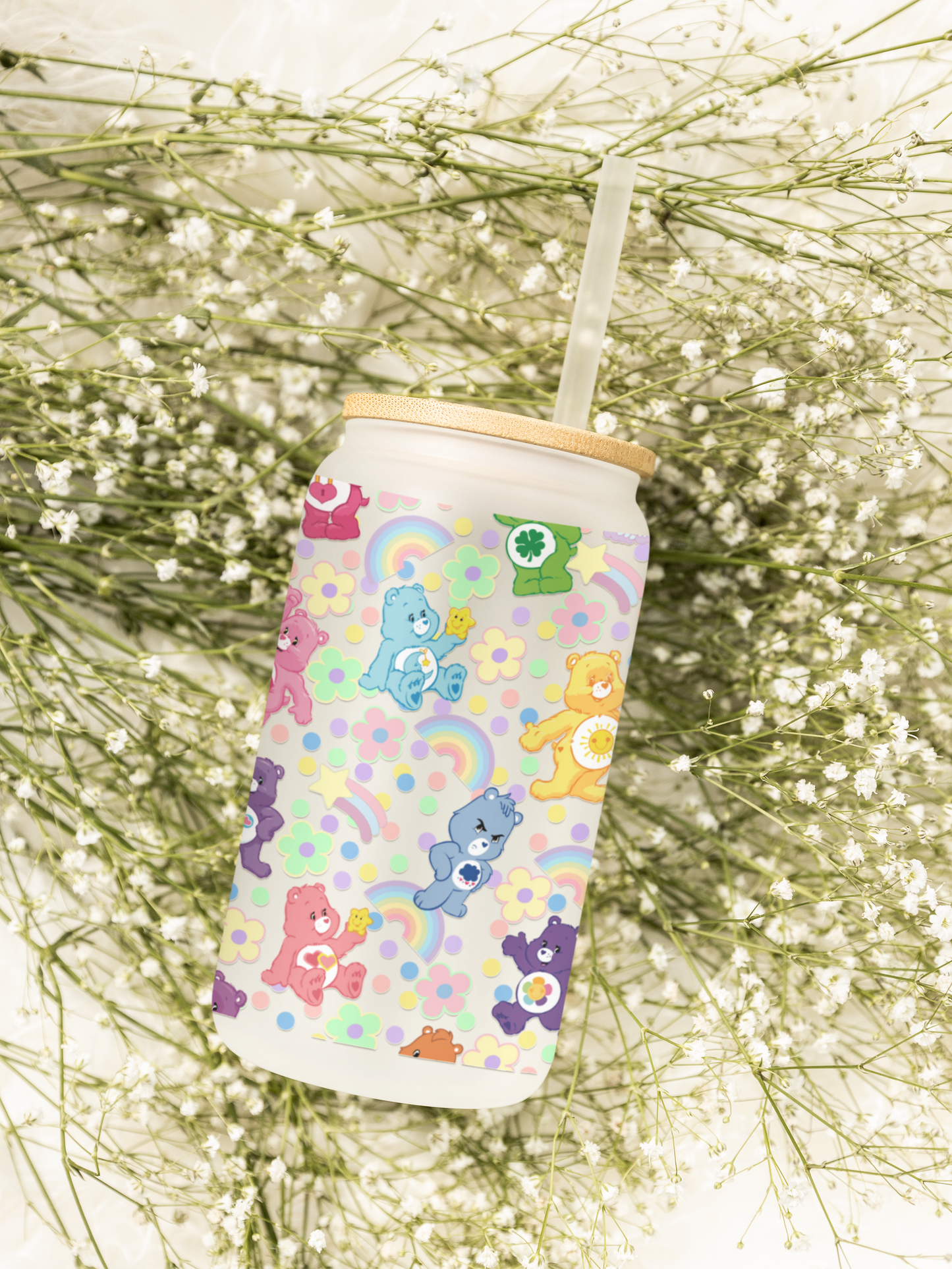 Beers glass can 18 oz frosted