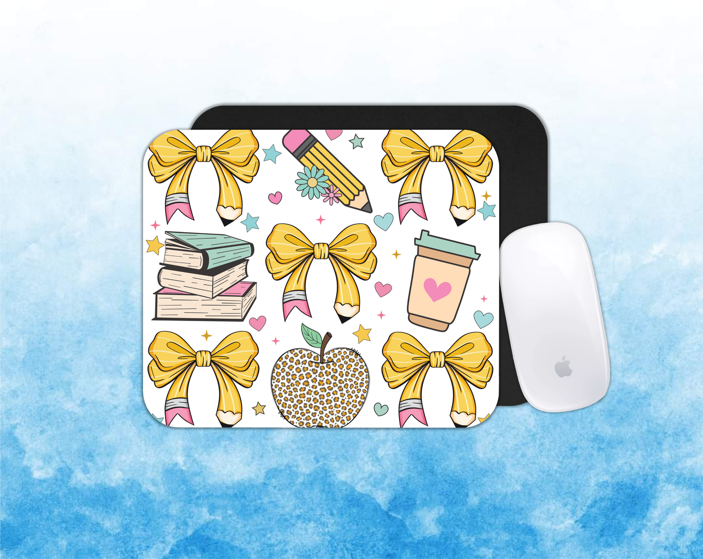 Yellow PenBows Personalized Mouse Pad – Perfect for Home Office or Gift |  Add Your Text or Design – 24x20 cm