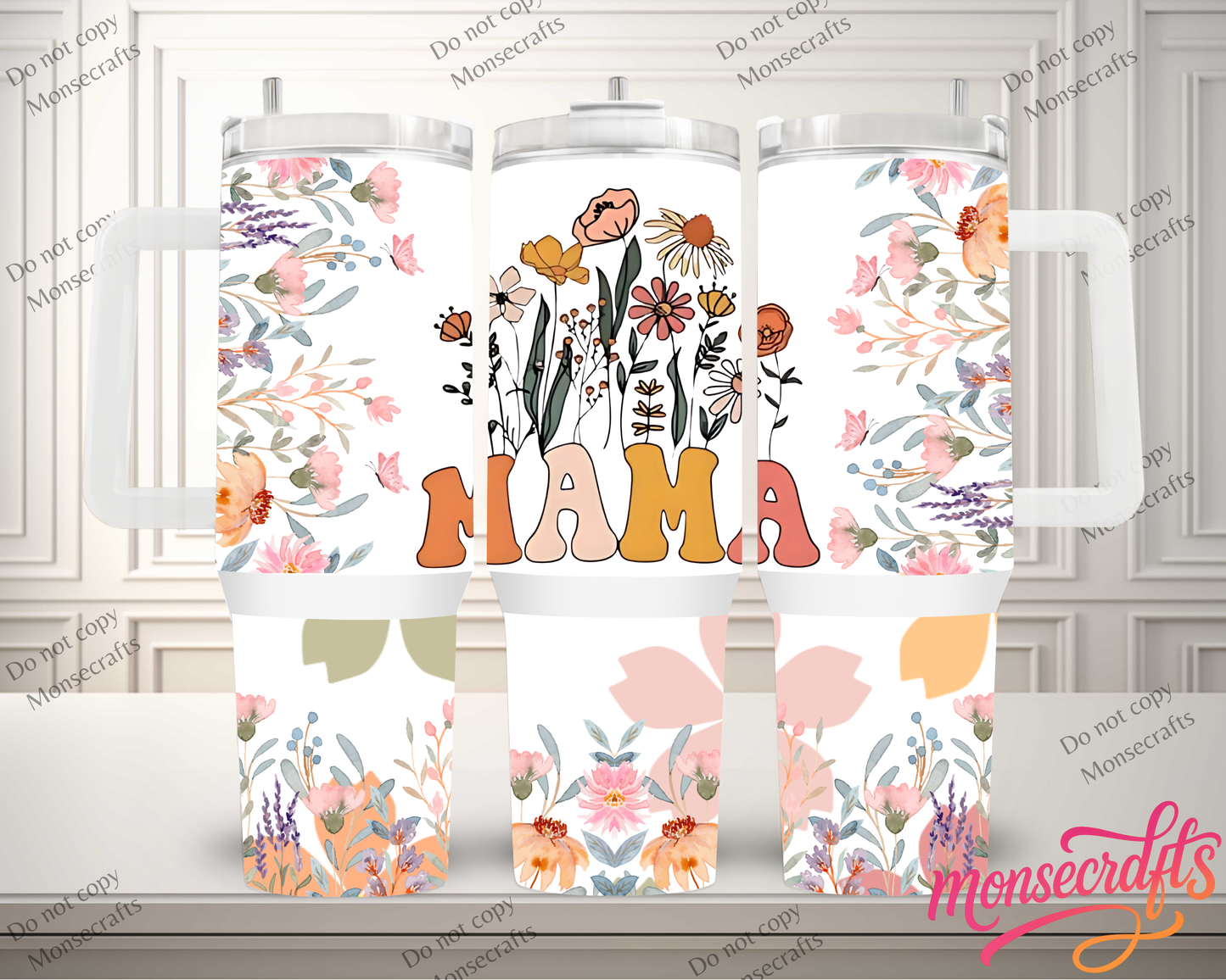 Mama Floral Handle 40 OZ