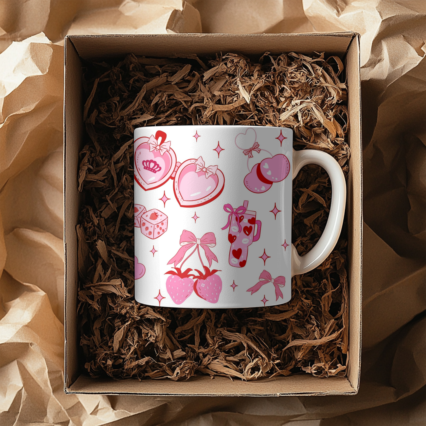 Coquette Strawberry mugs 11 y 15 OZ