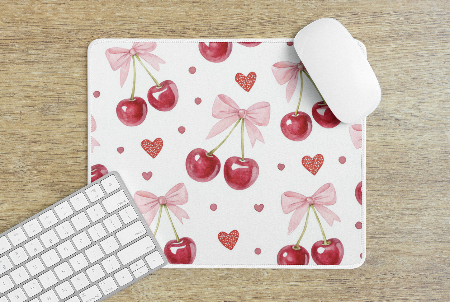 Beautiful Cherry Personalized Mouse Pad – Perfect for Home Office or Gift |  Add Your Text or Design – 24x20 cm