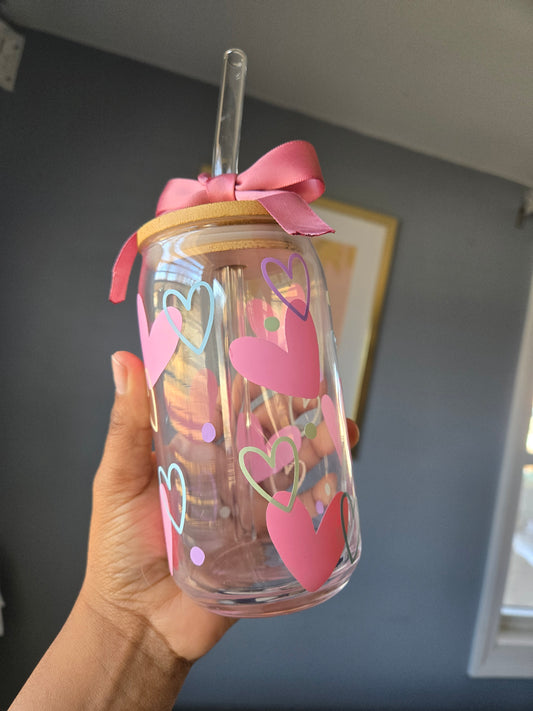 Hearts Glass Can