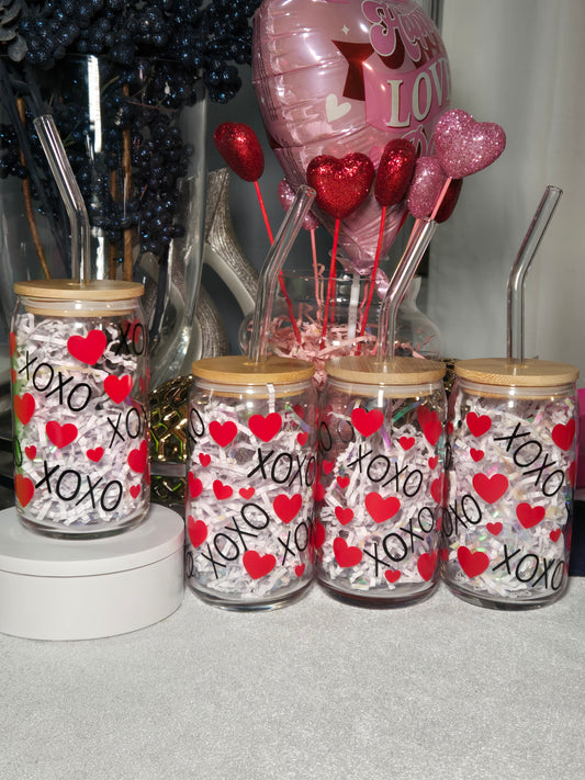 XOXO Glass Can