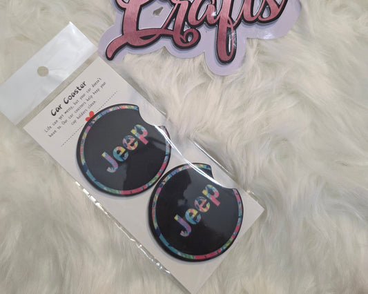 Colorful Jeep Car Coasters – Set of 2
