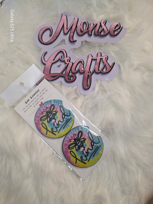 Be Kind Car Coasters – Set of 2