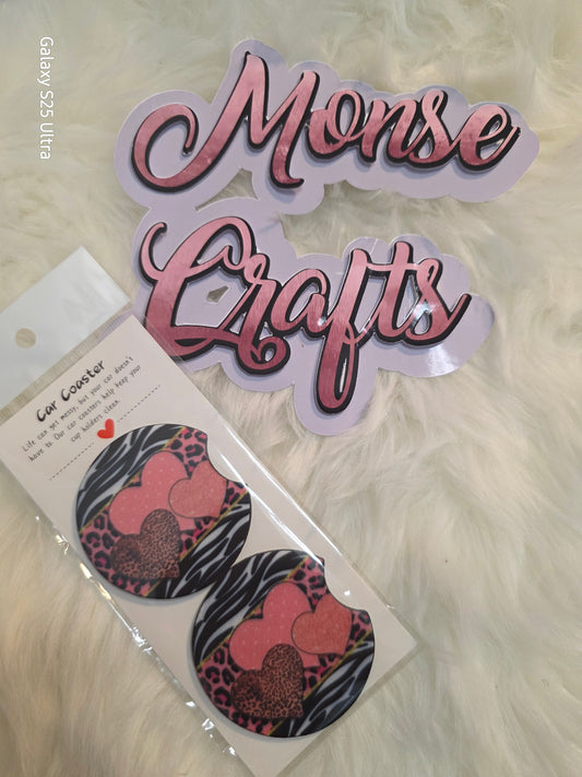 Hearts Car  Coasters – Set of 2