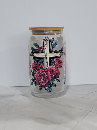 CATOLIC GLASS CAN 16 OZ |  PERFECT FOR GIFTS