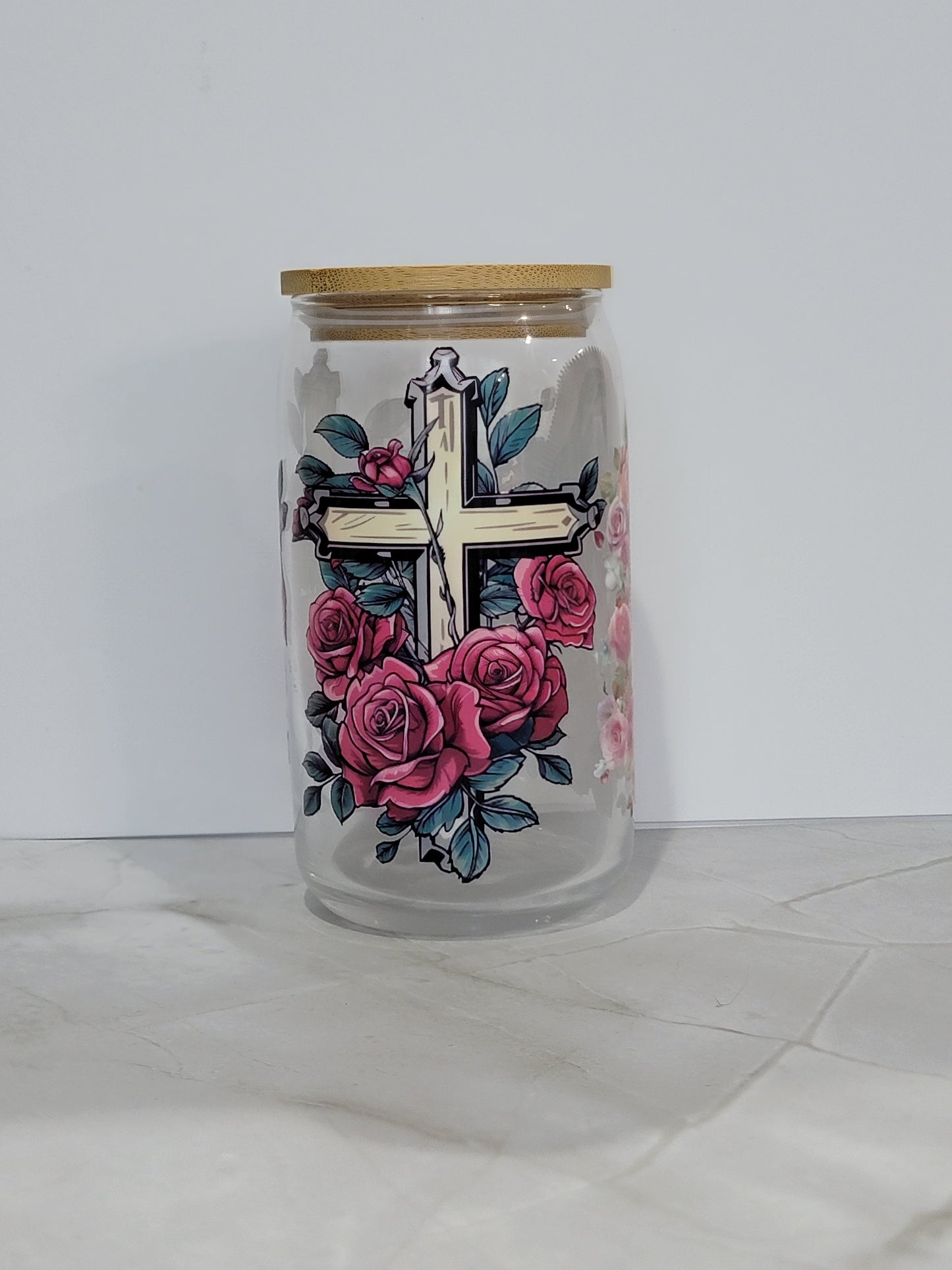 CATOLIC GLASS CAN 16 OZ |  PERFECT FOR GIFTS