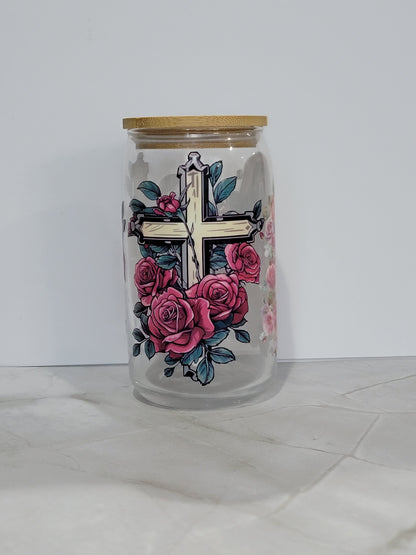 CATOLIC GLASS CAN 16 OZ |  PERFECT FOR GIFTS