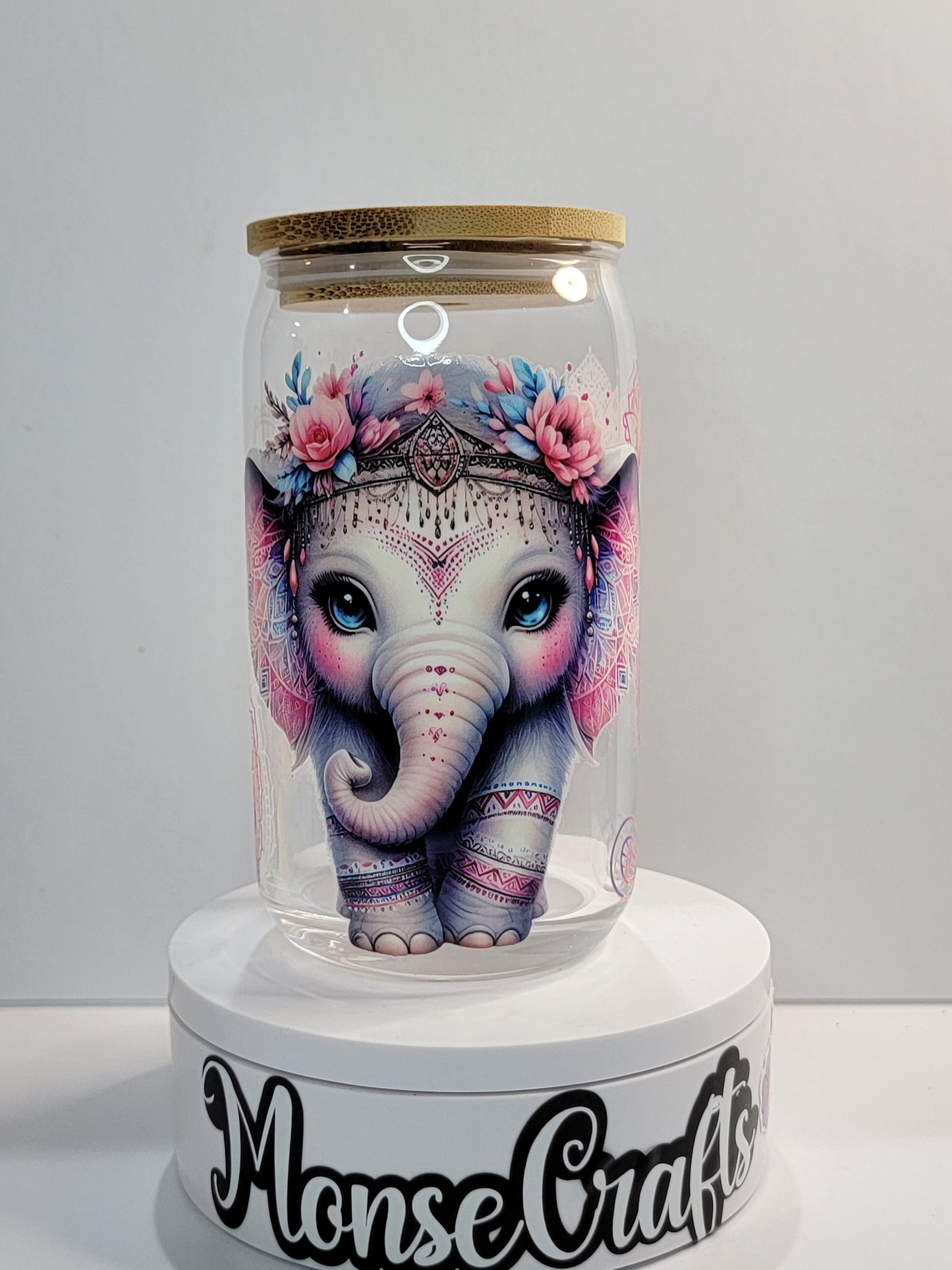 Magic Elephant Glass can 16 oz | perfect gift | personalized gift