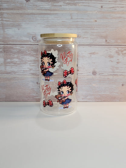 Beautiful Betty glass can 16 OZ | Prenasalized gift | perfect gift