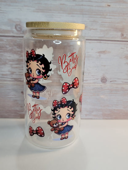 Beautiful Betty glass can 16 OZ | Prenasalized gift | perfect gift