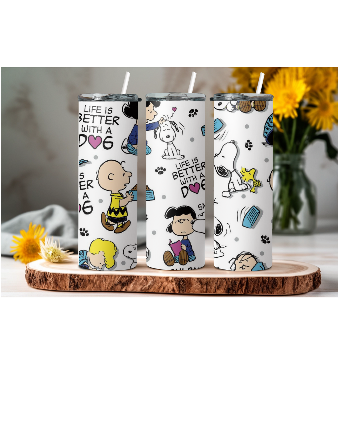 Life is Better With a Dog Skinny Tumbler de 20 oz | Personalized Gift | Perfect Gift