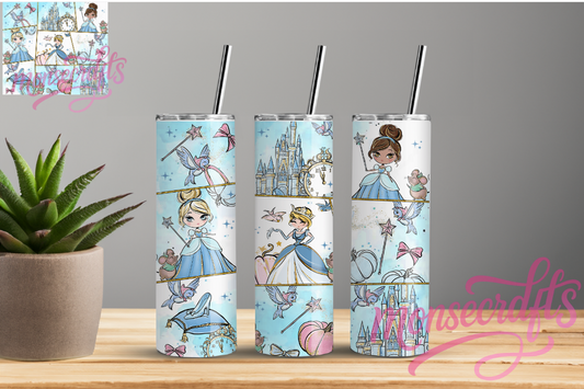 Blue Princess Skinny Tumbler 20Oz