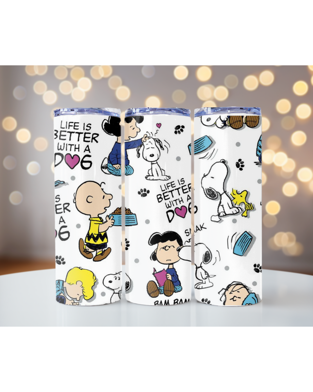 Life is Better With a Dog Skinny Tumbler de 20 oz | Personalized Gift | Perfect Gift