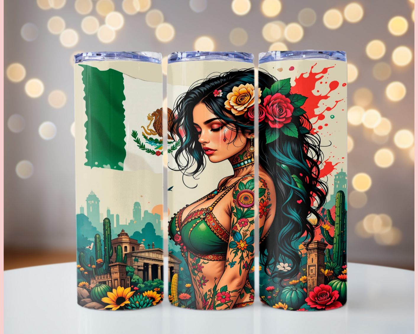 Mexican Girl Tumbler | personalized Tumbler | perfect for gift | 20 oz skinny tumbler