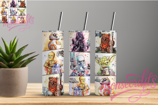 Wars Mini Pictures Skinny Tumbler 20 OZ