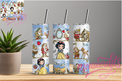 Snow W and 7 Dwarfs Skinny Tumbler 20 OZ