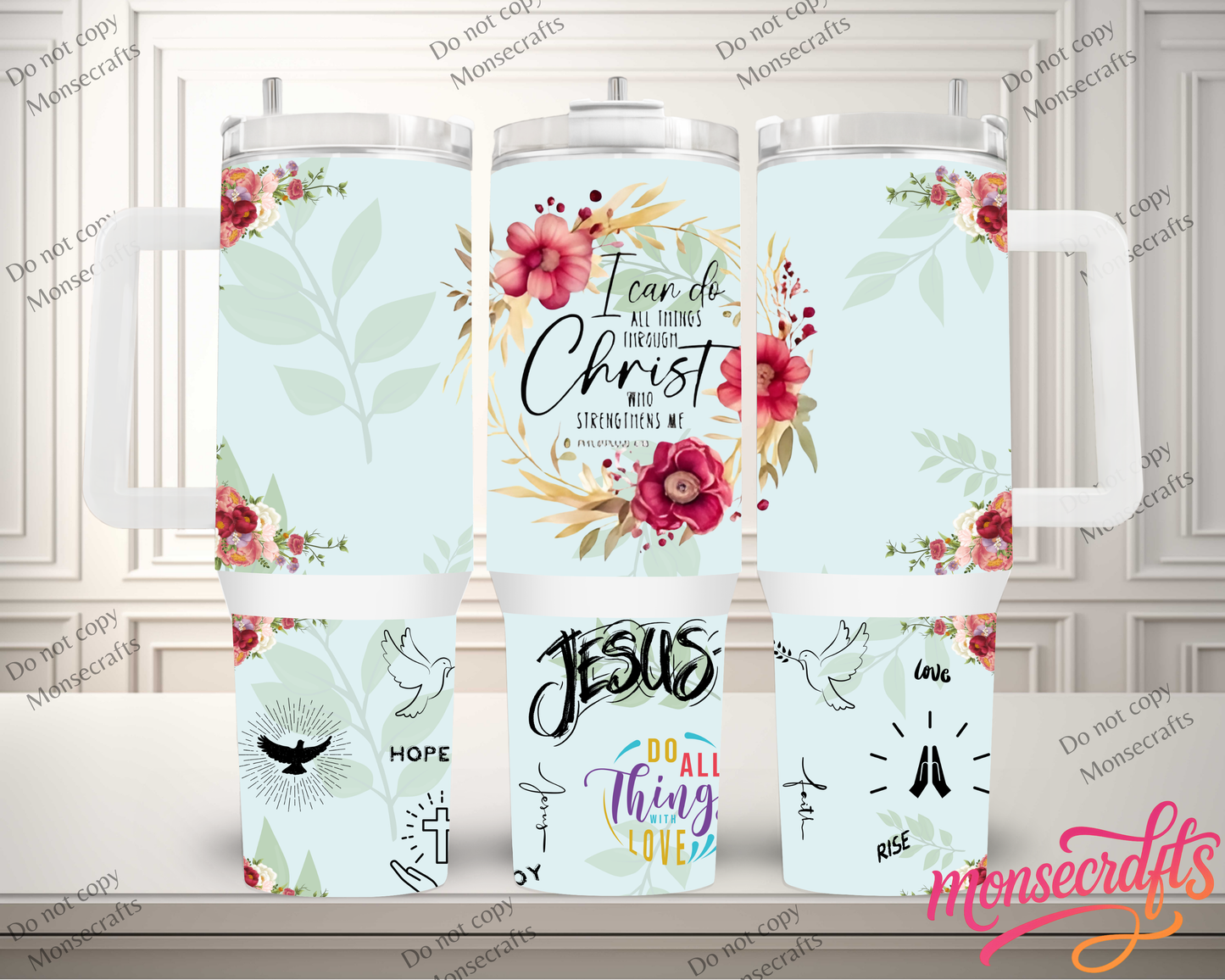 Christians Handle tumbler 40 oz