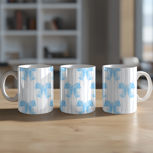 Coquette Light Blue Bow Mug | 11 OZ y 15 OZ