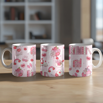 Coquette books mug 11 y 15 OZ