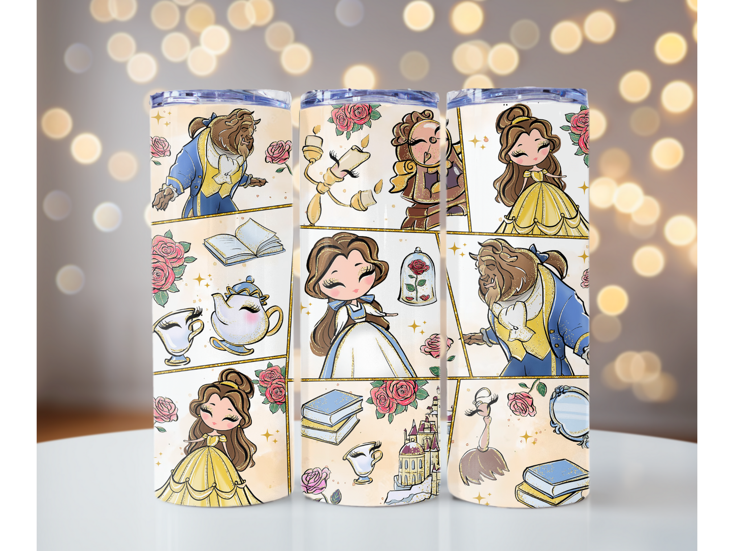 Magic Belle and him Tumbler | personalized gift | personalized tumbler | 20 oz skinny tumbler