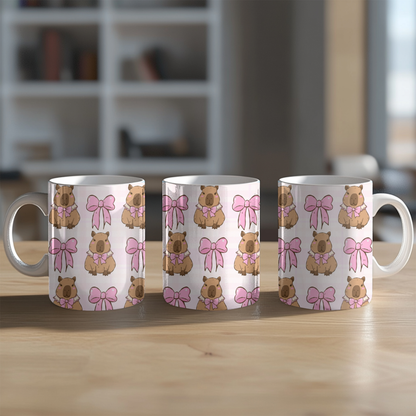 Coquette Capybara mug 11 oz y 15 oz
