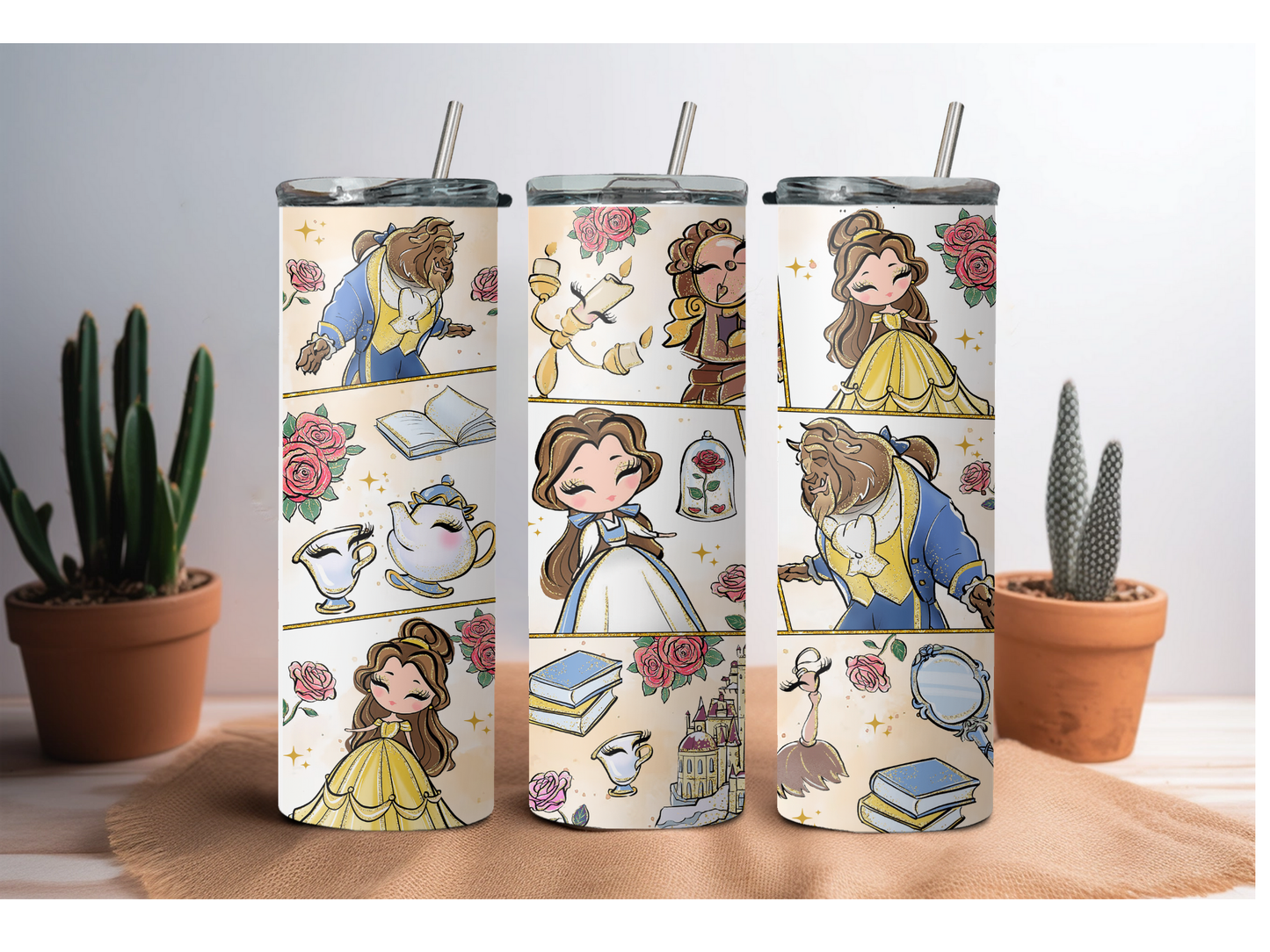 Magic Belle and him Tumbler | personalized gift | personalized tumbler | 20 oz skinny tumbler