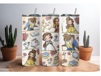 Magic Belle and him Tumbler | personalized gift | personalized tumbler | 20 oz skinny tumbler