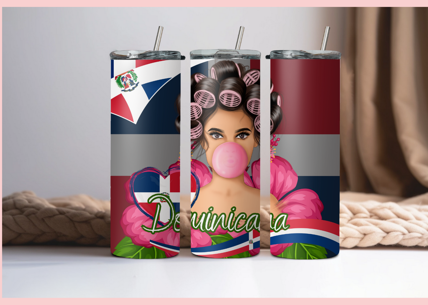 Dominican Girl Tumbler | Personalized Tumbler | Perfect Gift | 20oz skinny tumbler