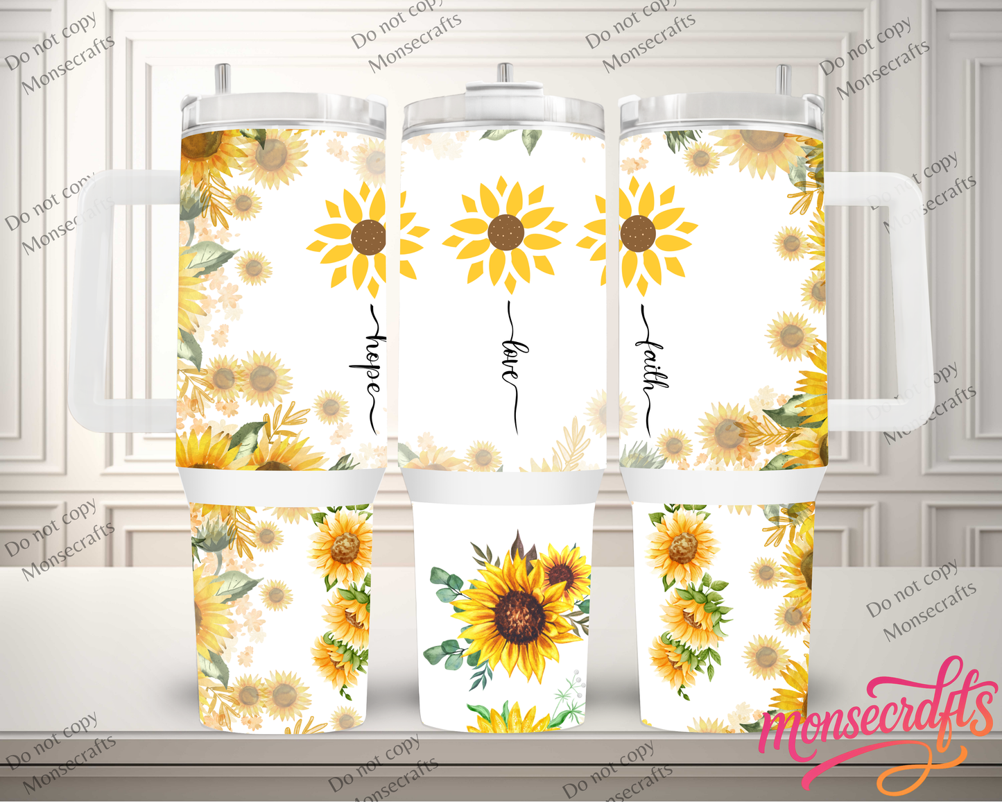 Cute Sunflower 40 oz Personalized