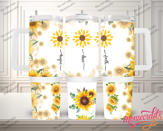Cute Sunflower 40 oz Personalized