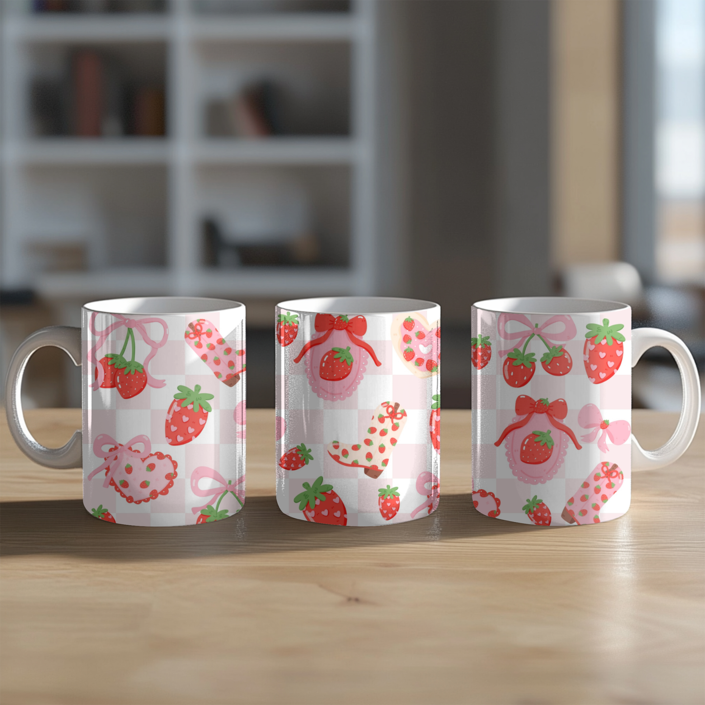 Coquette Strawberry mugs 11 y 15 OZ