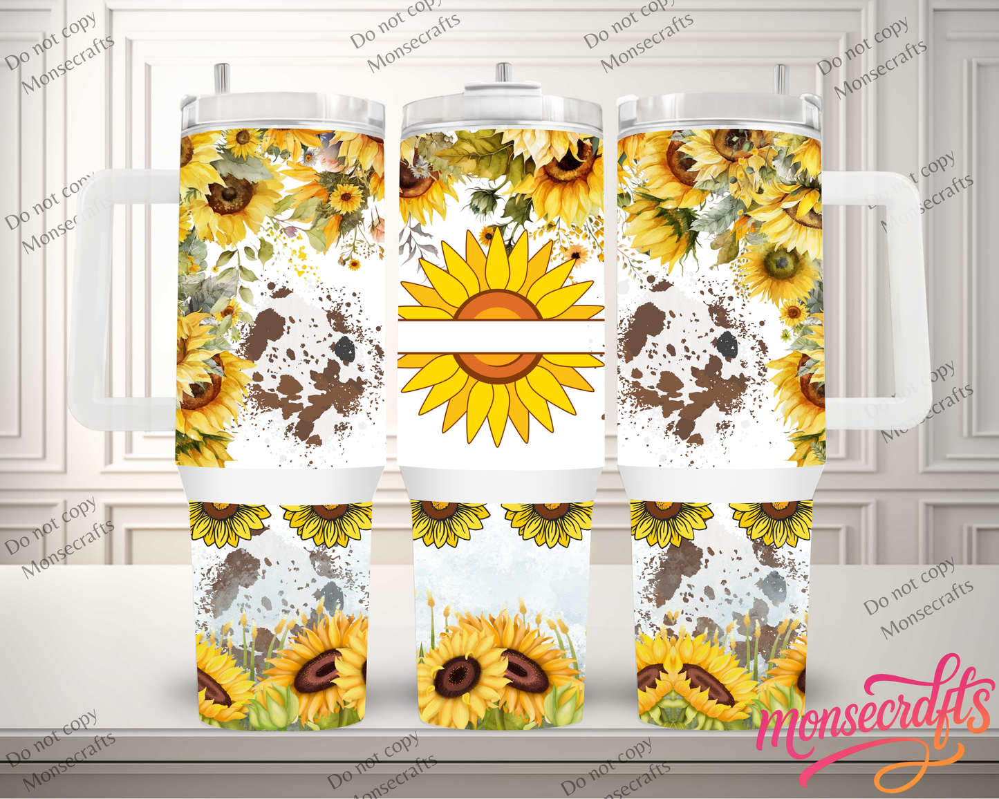 Sunflower Handle 40 oz Personalized