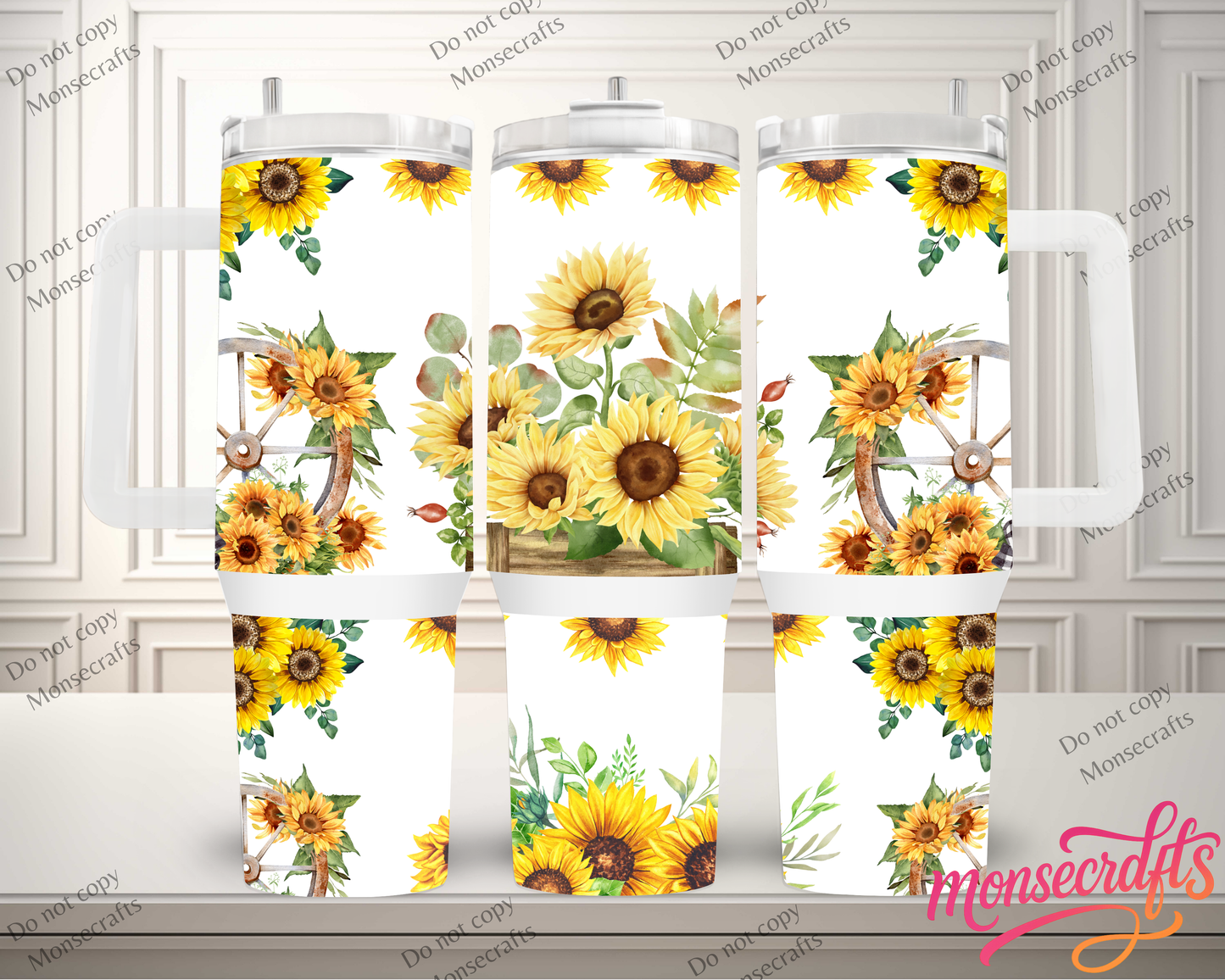 Cute Sunflower 40 oz Personalized