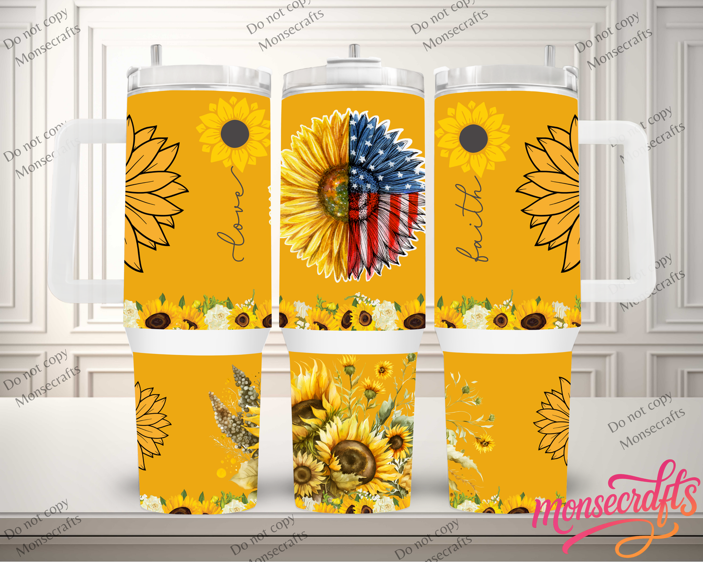 Cute Sunflower 40 oz Personalized