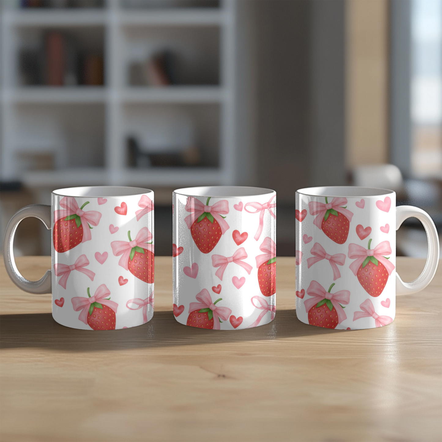 Coquette Strawberry mugs 11 y 15 OZ