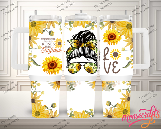 Sunflower Handle 40 oz Personalized