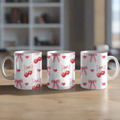 Coquette cherry y bow mug 11 y 15 oz
