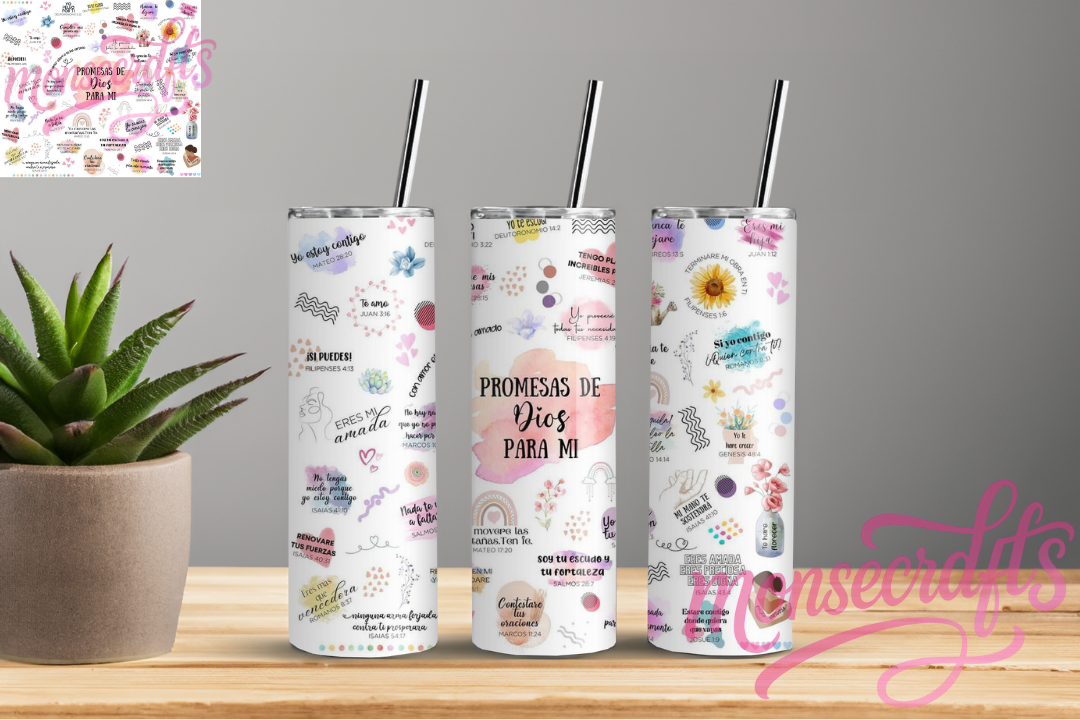 Promesa de Dios Skinny Tumbler 20 OZ