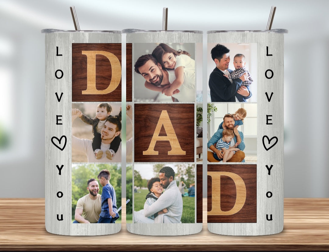 Father Picture Frame Skinny Tumbler 20 OZ