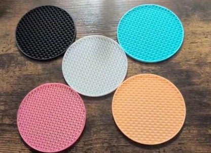 3D Printed Honeycomb Coasters – PLA/PETG Round Drink Mats – Durable Heat Resistant Table Protection