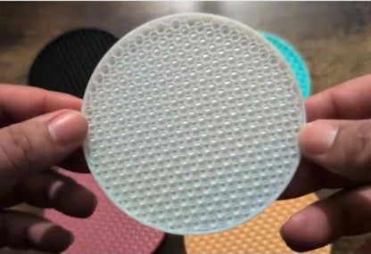 3D Printed Honeycomb Coasters – PLA/PETG Round Drink Mats – Durable Heat Resistant Table Protection