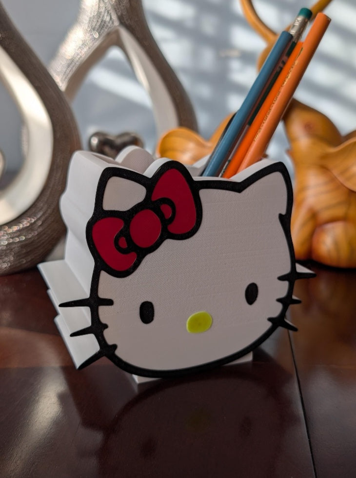 Bow Cat Pencil Holder 3D Printed Organizer
